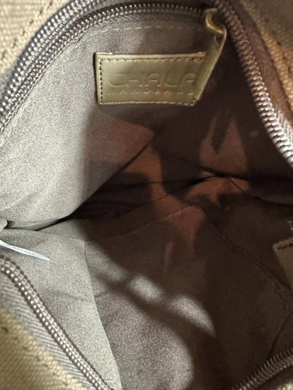 Chala Dog Paw Canvas Crossbody Bag NWT Brown Green Vegan Messenger Purse - Picture 7 of 8